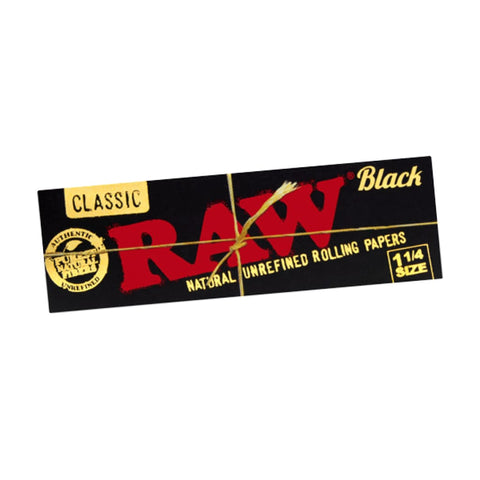 Raw Black Natural Unrefined Rolling Papers 1 1/4 – Maxx Smoke Shop