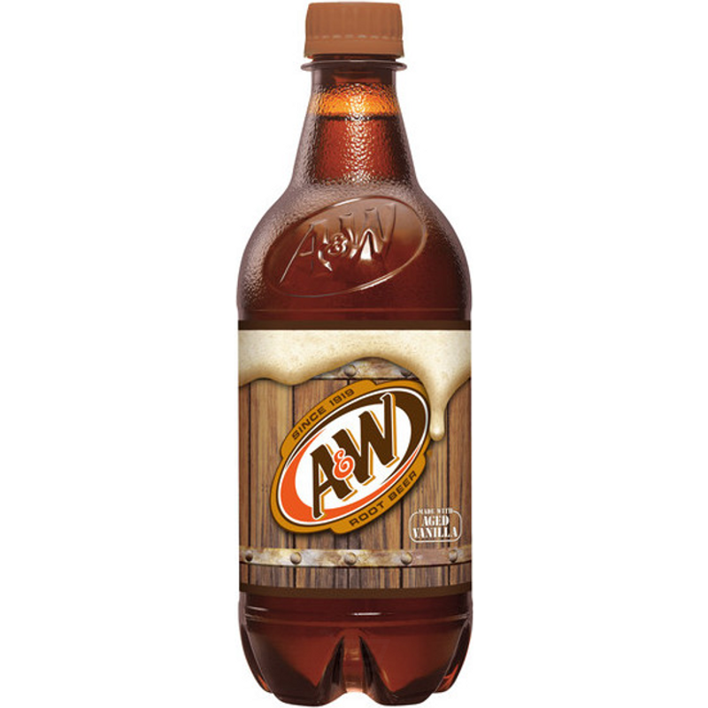 A & W Root Beer made with Aged Vanilla - No Caffeine 16.9 oz Bottle