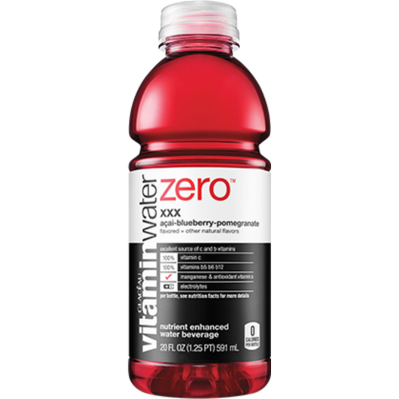 Glaceau Vitamin Water Zero Nutrient Enhanced Water Beverage XXX - Acai-Blueberry-Pomegranate 20 oz Bottle